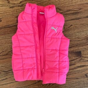 Puma Kids Bright Pink Quilted Vest